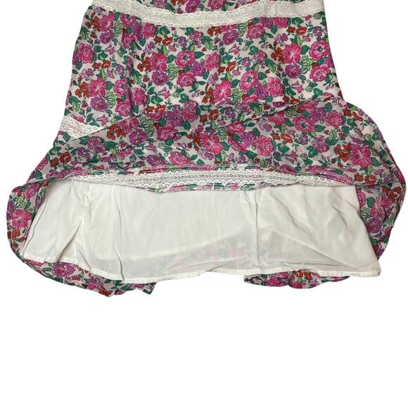 Abercrombie Floral Lace Mini Slip Dress Boho Cottagecore Crossback Lined Sz S - Picture 13 of 13